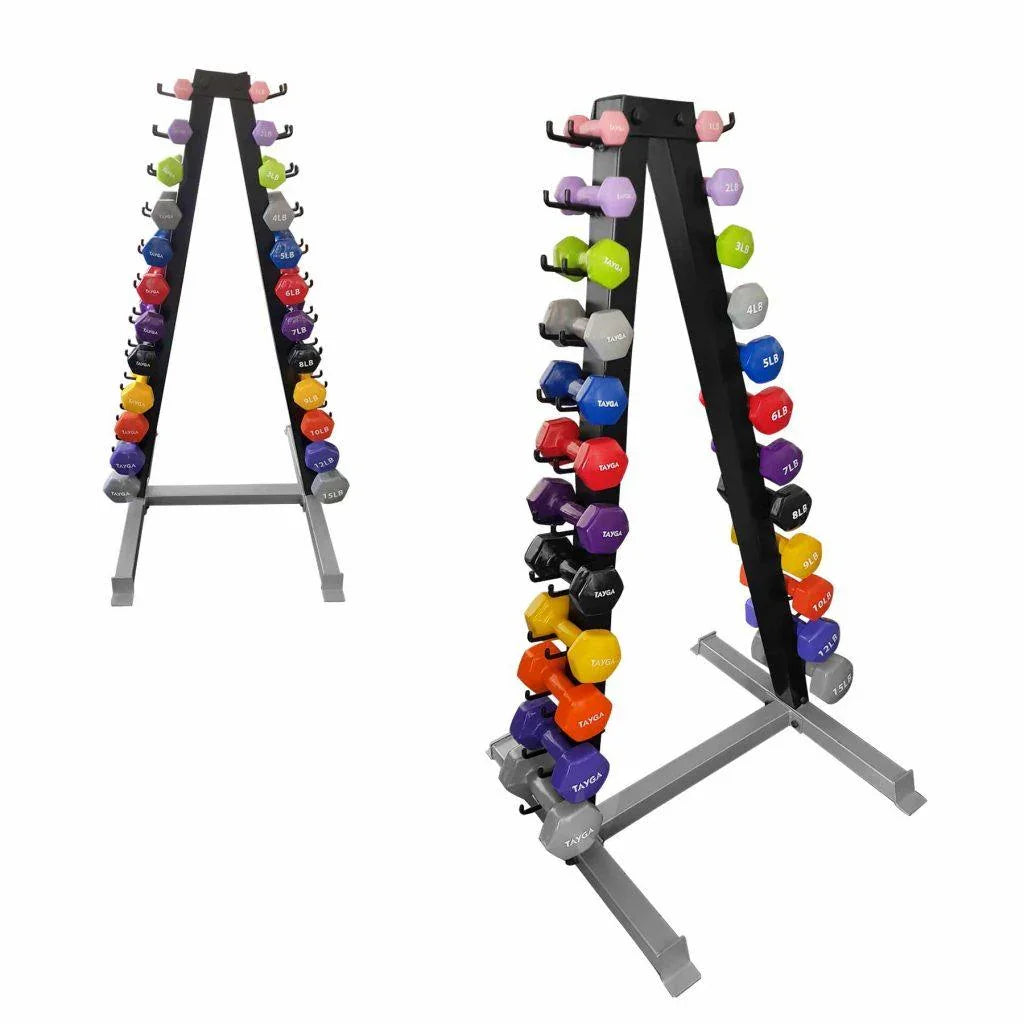 Set de Rack con Mancuernas de Vinil - Tayga