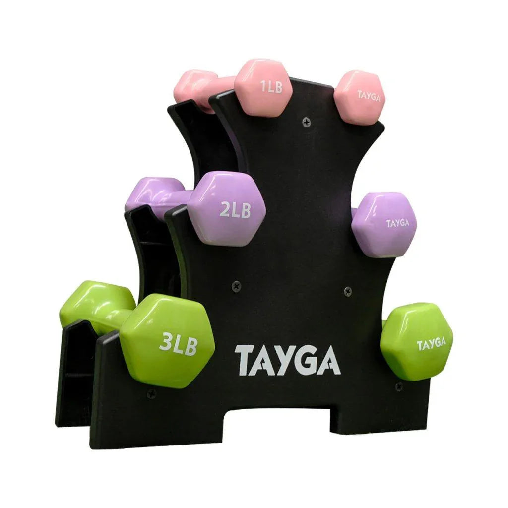 Set Mancuernas Vinílicas 3 Pares de 1,2, 3 lb. - Tayga