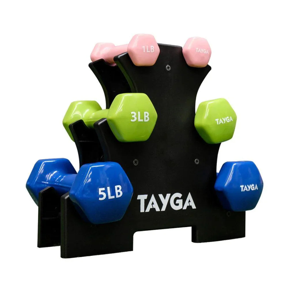 Set Mancuernas Vinílicas 3 Pares de 1,3, 5 lb. - Tayga