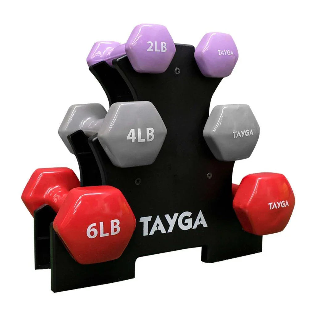 Set Mancuernas Vinílicas 3 Pares de 2, 4, 6 lb. - Tayga
