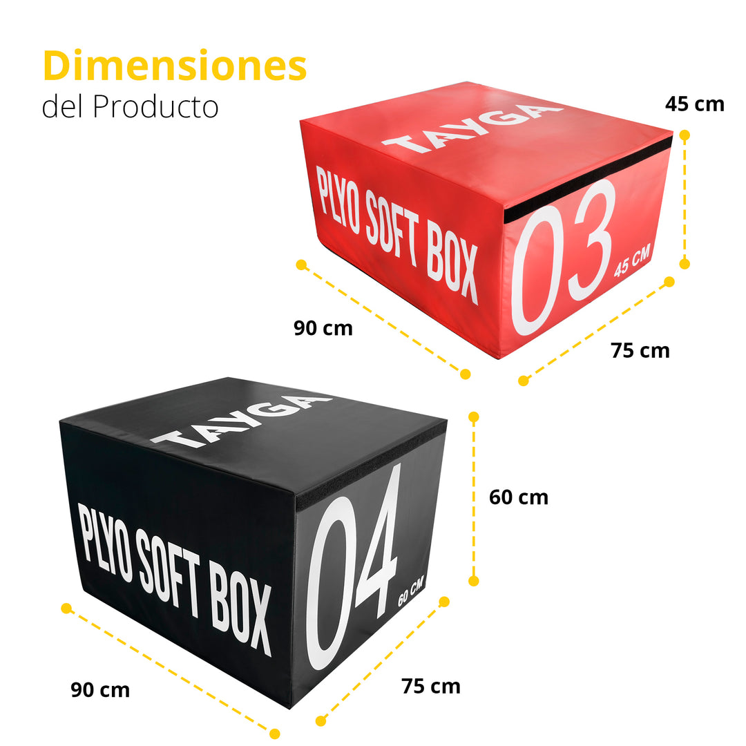 Set de 4 cajas pliometricas 15, 30, 45 y 60 cm.