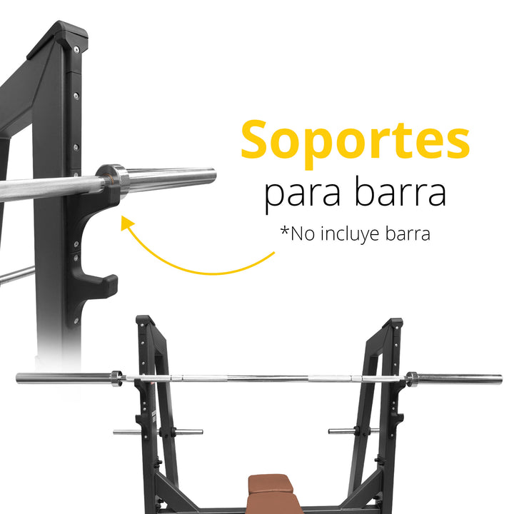 Banco TAYGA-PRO con estante para barra