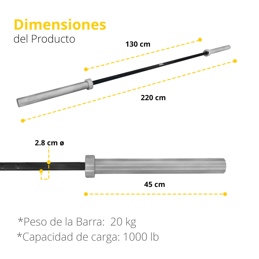 Barra Olímpica Cromada 1,000 lb. Crossf - Tayga