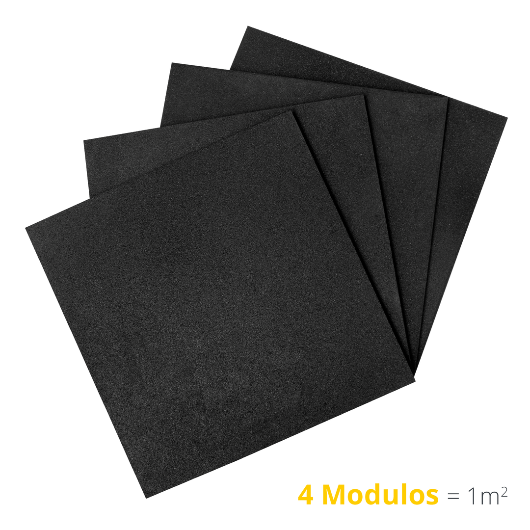 Pieza de Piso rubber profesional negro 50 X 50 X 2 cm