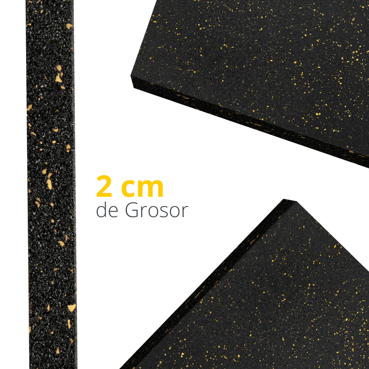 Pieza de Piso rubber profesional negro/amarillo 50 X 50 X 2 cm
