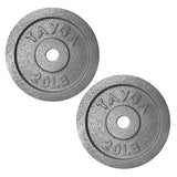 Dos discos acero plateados 20 lb c/u,30mm diam.1 caja