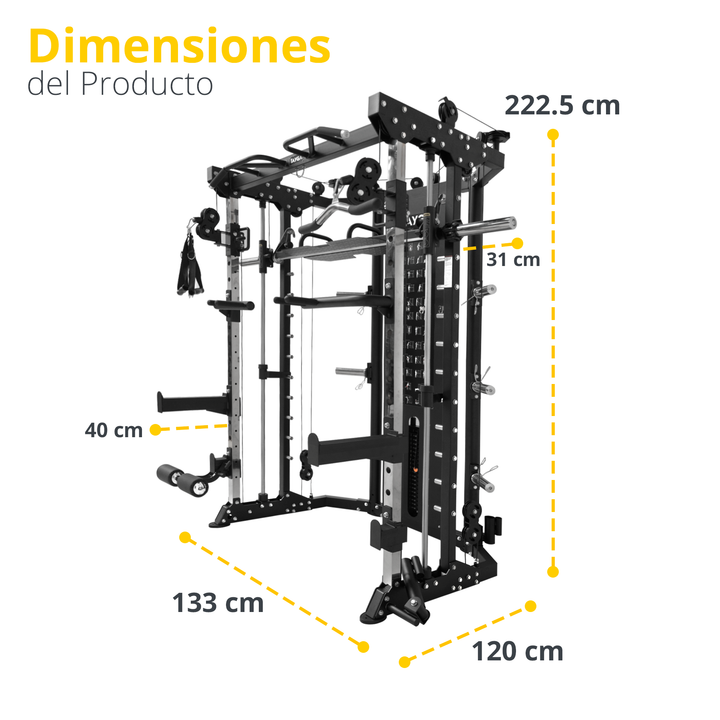 Maquina de fuerza con peso integrado negro