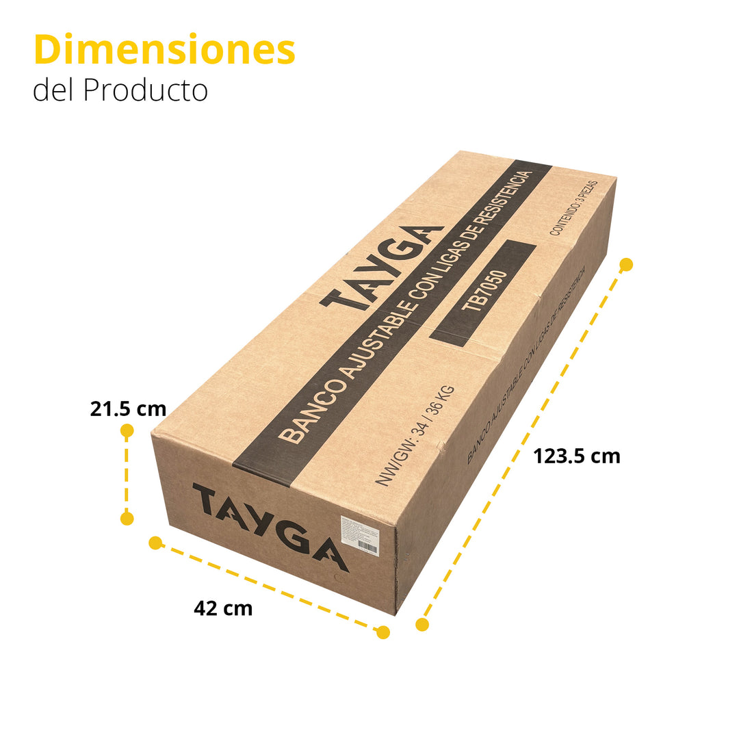 Banco Tayga ajustable, rudo, perfil 3mm 34 kg