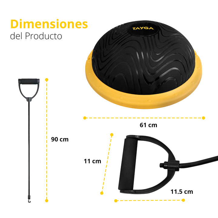 Entrenador de equilibrio 60cm color amarillo con negro y dos agarraderas