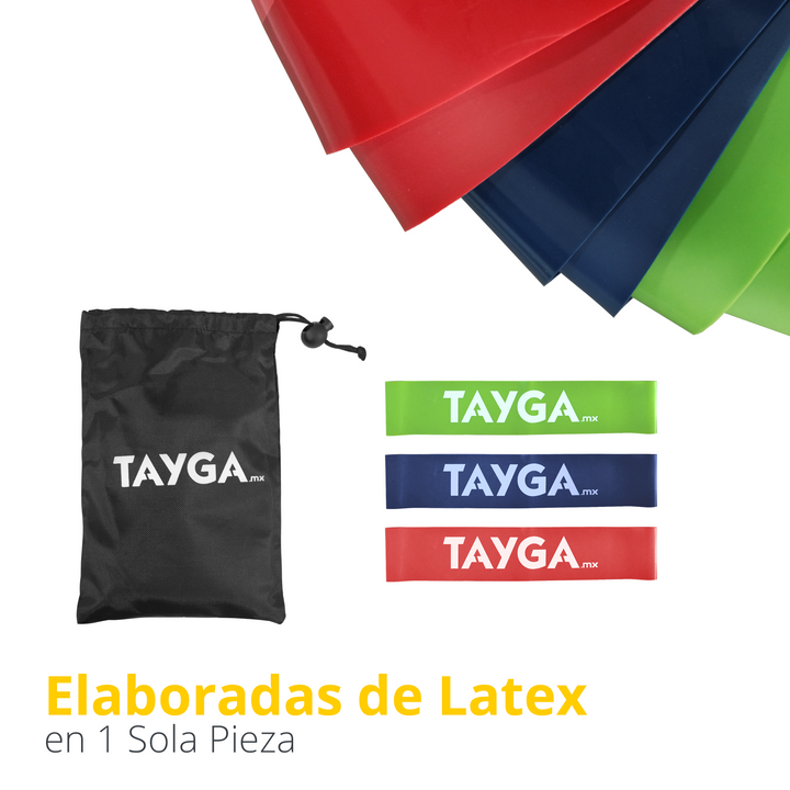 Set Tayga 3 Mini Bands de 5x25cm de 0.5, 0.9 y 1.2 mm