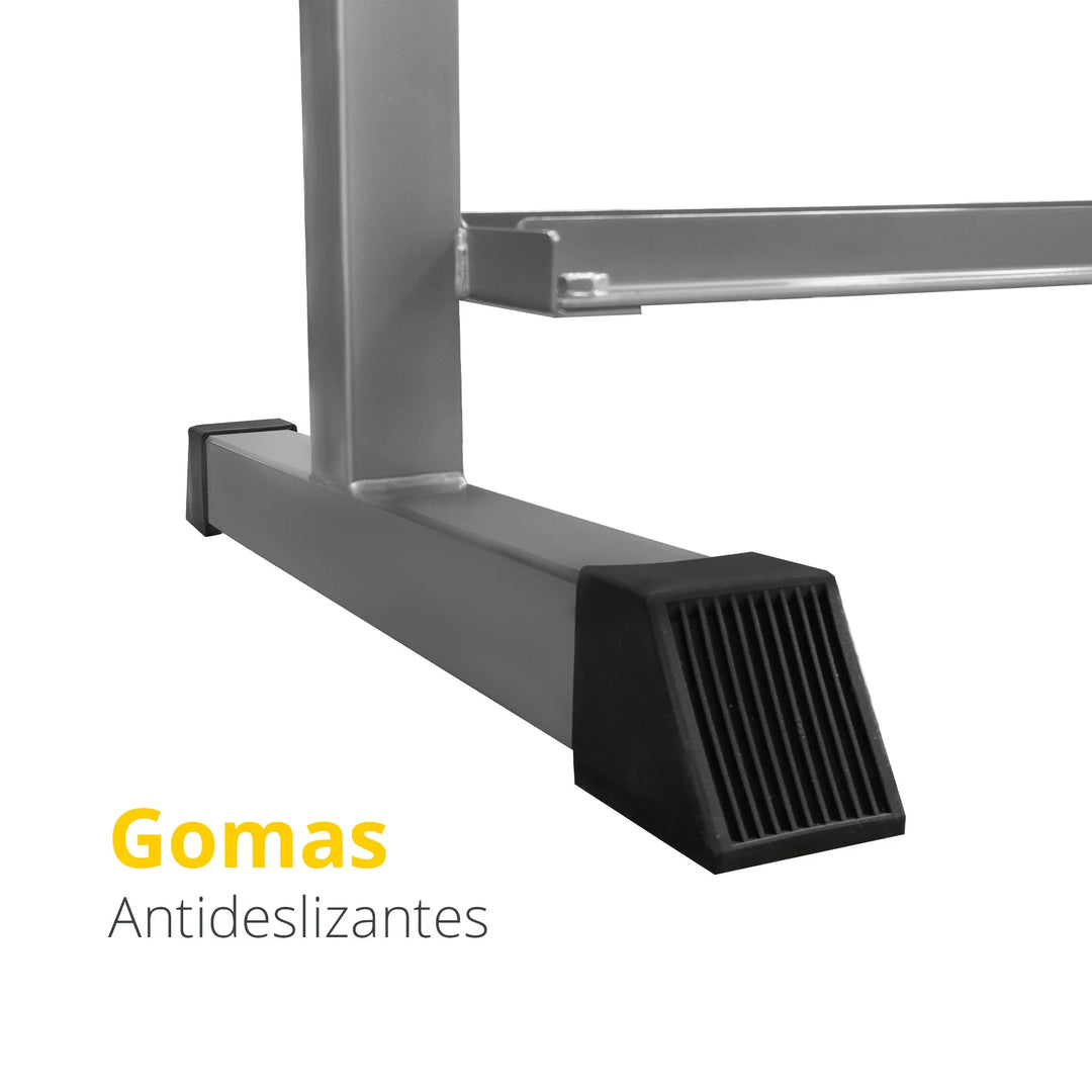 Rack para 10 pares mancuernas, 3 estantes, 120x50x78