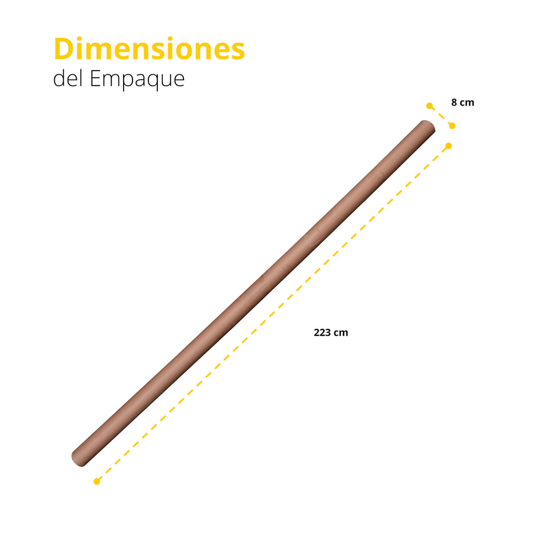 Barra olímpica negra, buje de bronce 2.20m con seguros