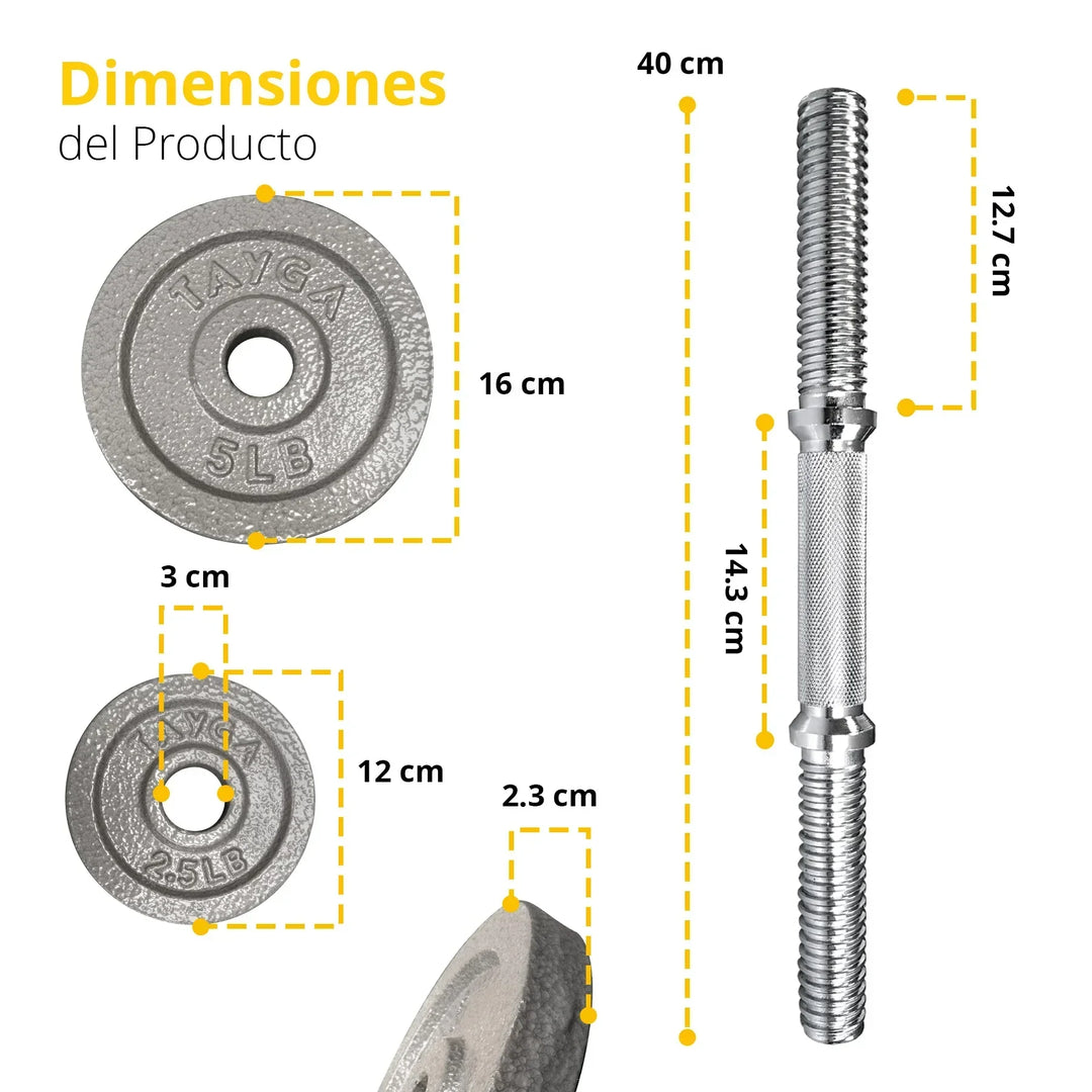 Set 2 Mancuernas total 50 lb. - Tayga
