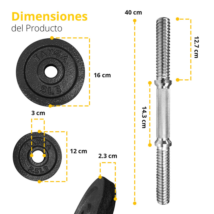 Set de Mancuernas Ajustables 50 lb. (30*350 mm Barra)