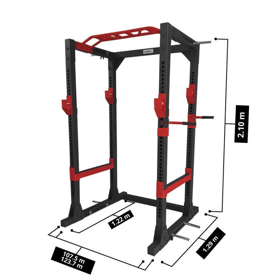 Power Rack Profesional para Peso Libre y Dominadas - Rojo/Negro – Tayga