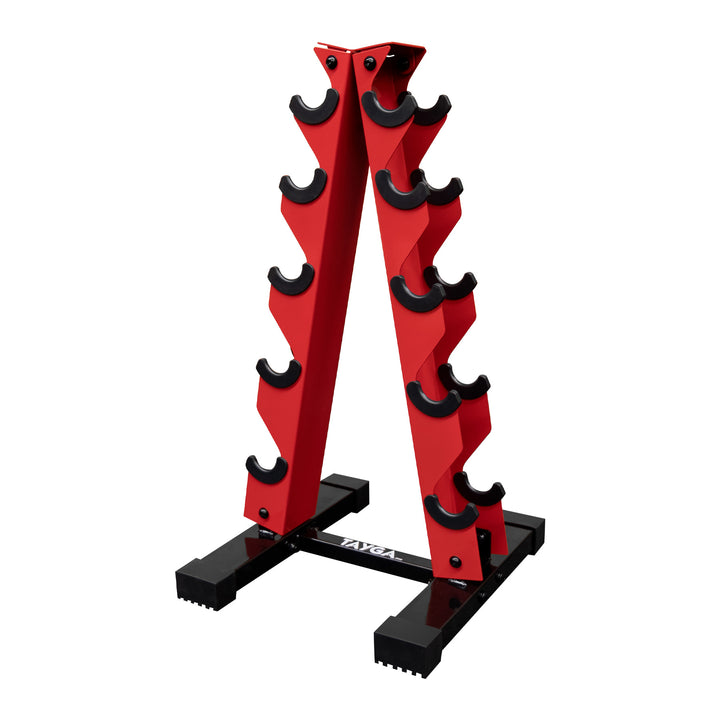 Rack para mancuernas hexagonales de 5 pares Rojo