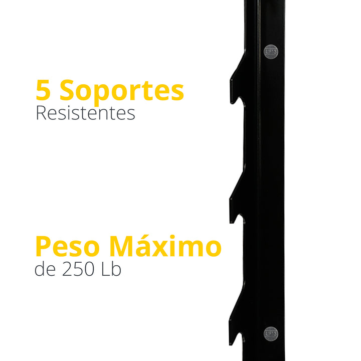 Rack de pared para 6 barras