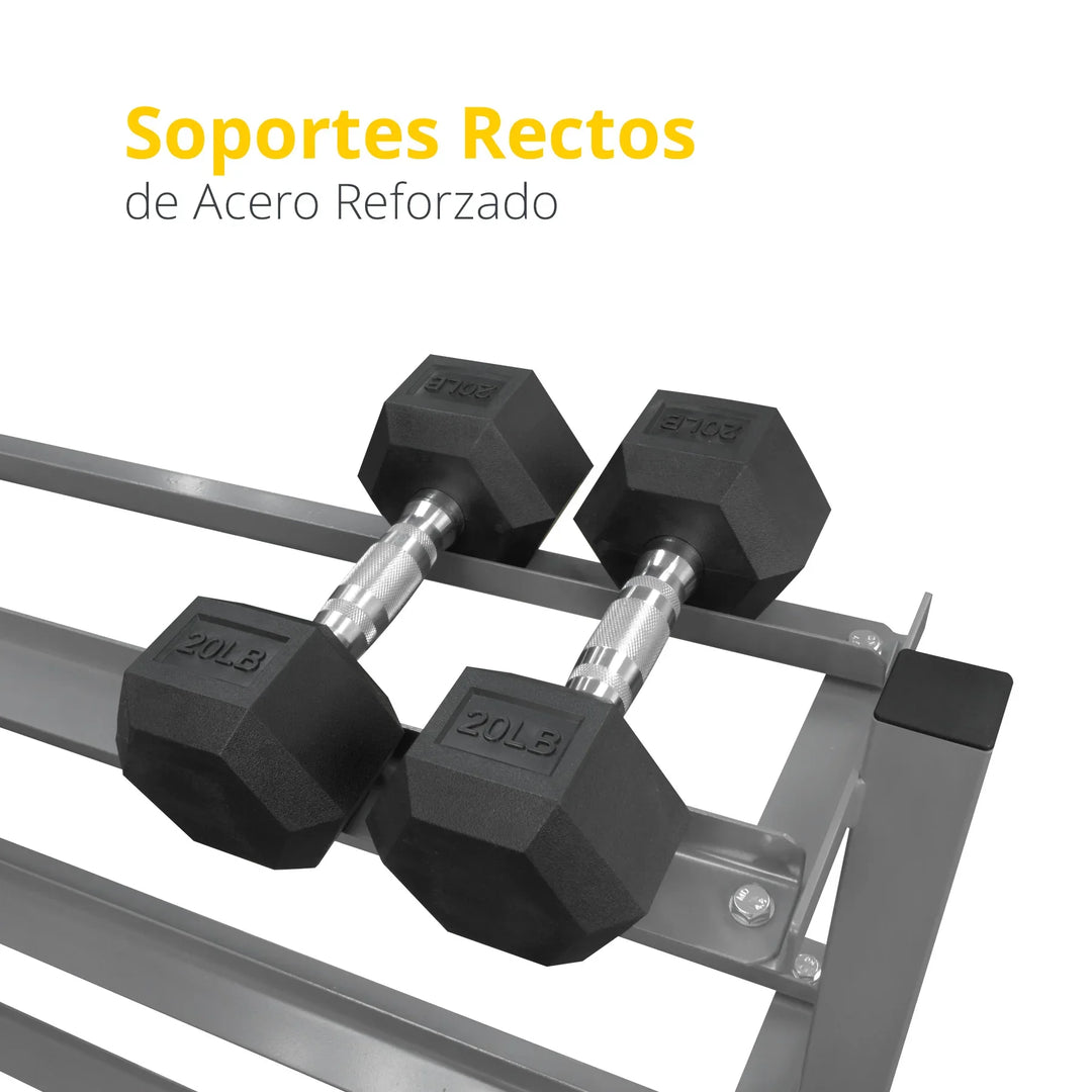 Set mancuernas hex 10 pares 5-50 c/rack