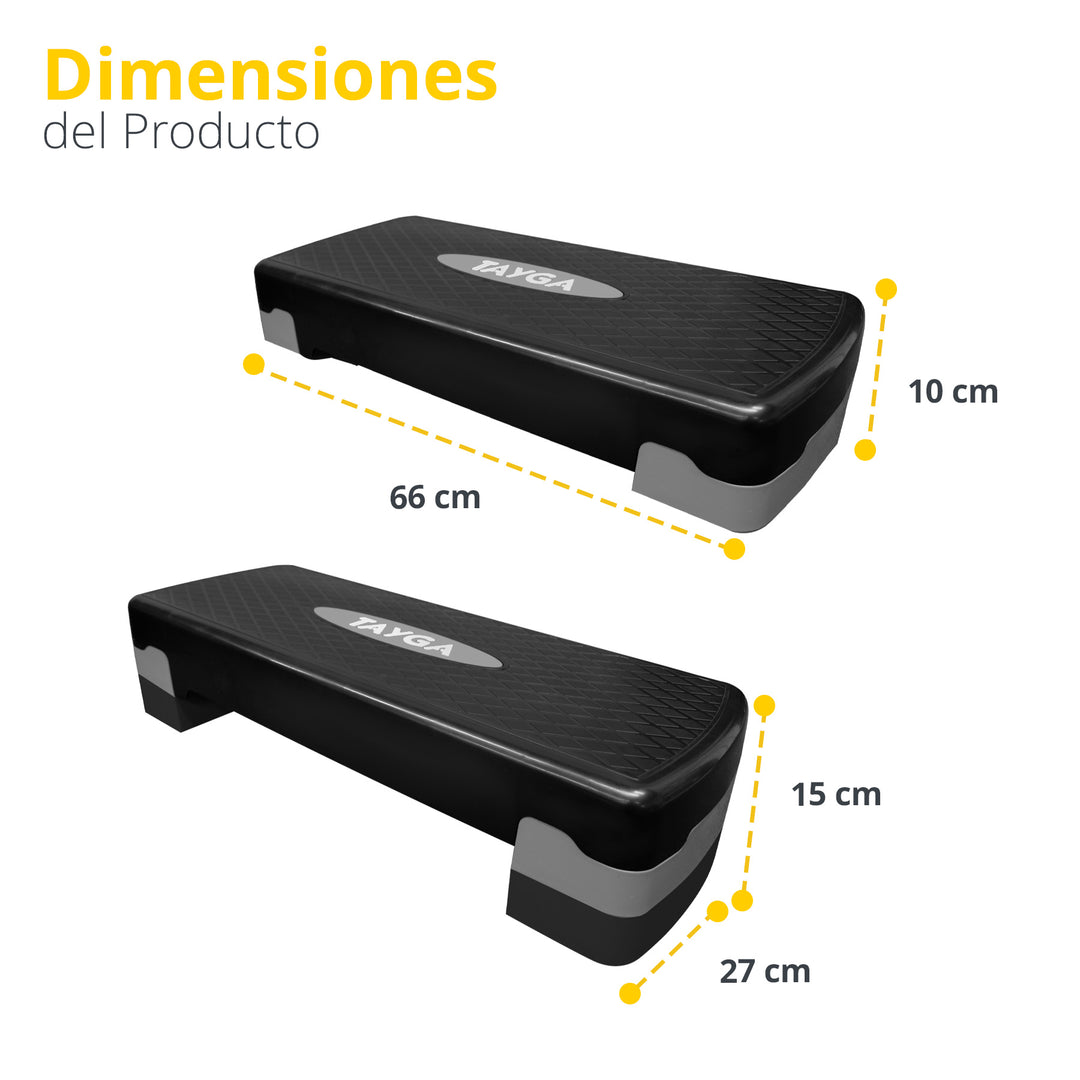 Banco step gris/negro