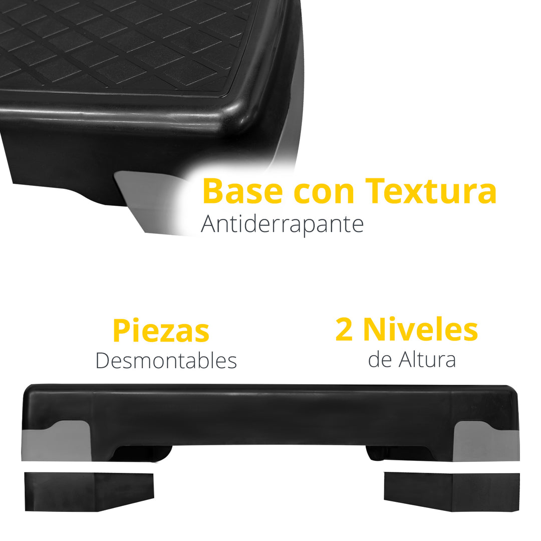 Banco step gris/negro