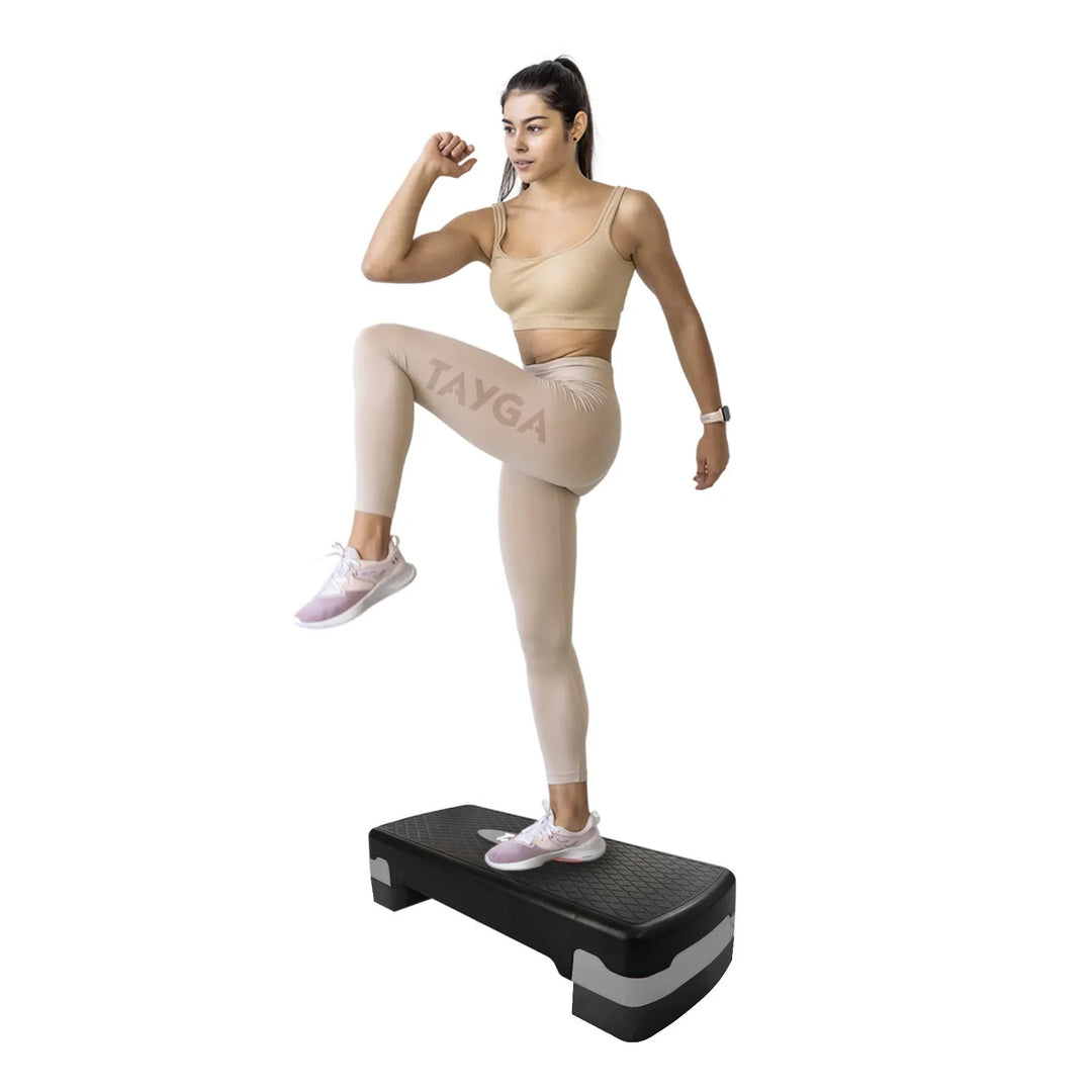 Banco step gris/negro