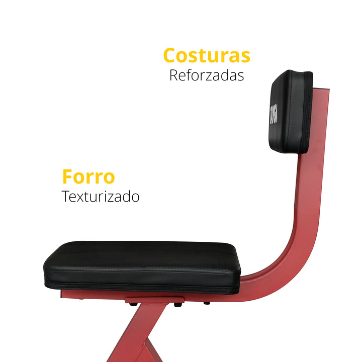 Banco Utilitario con Respaldo Color Rojo