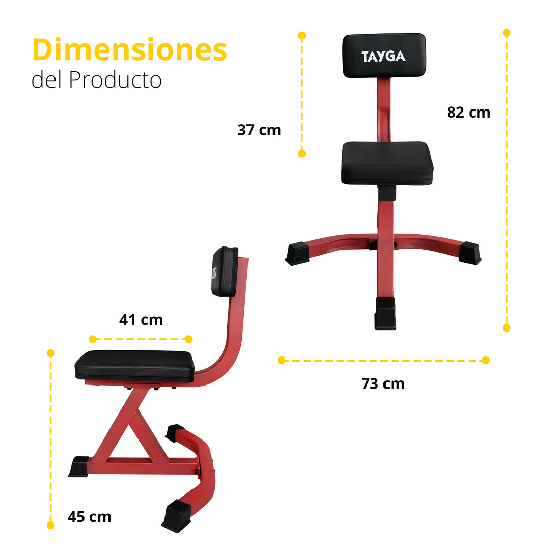 Banco Utilitario con Respaldo Color Rojo