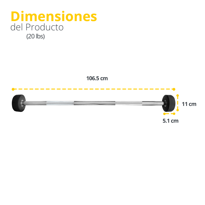 Barra Recta Premium con Peso integrado