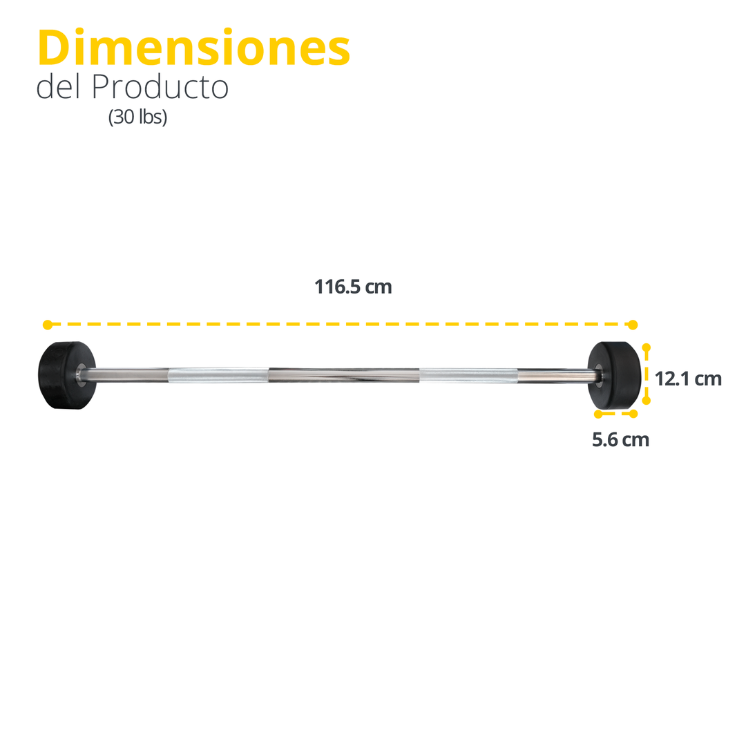 Barra Recta Premium con Peso integrado