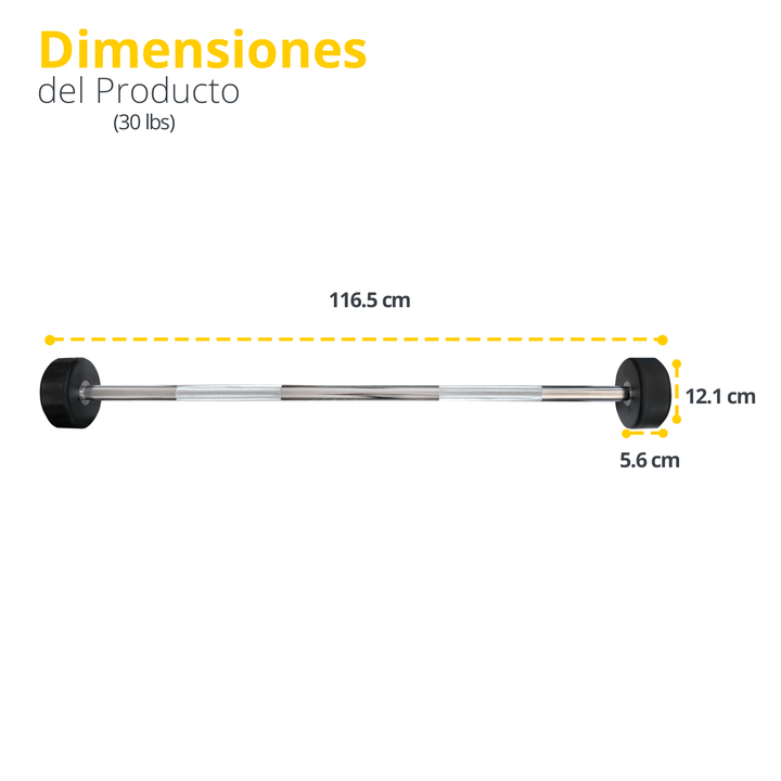 Barra Recta Premium con Peso integrado