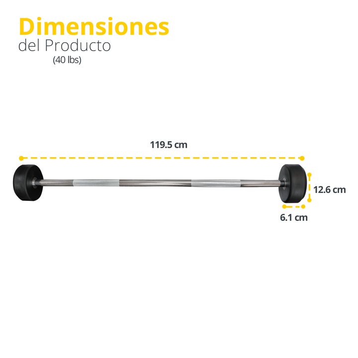 Barra Recta Premium con Peso integrado