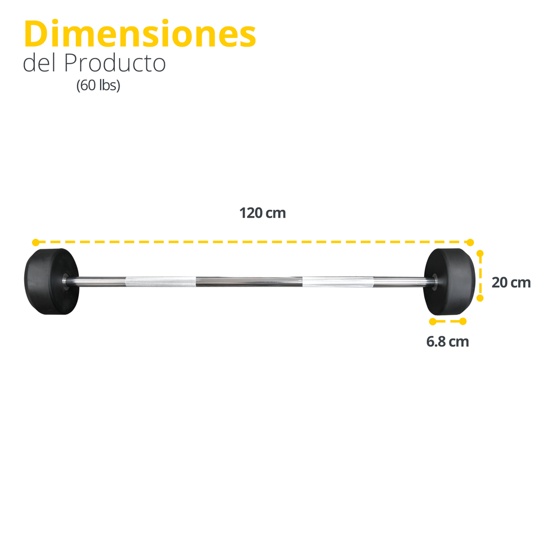Barra Recta Premium con Peso integrado