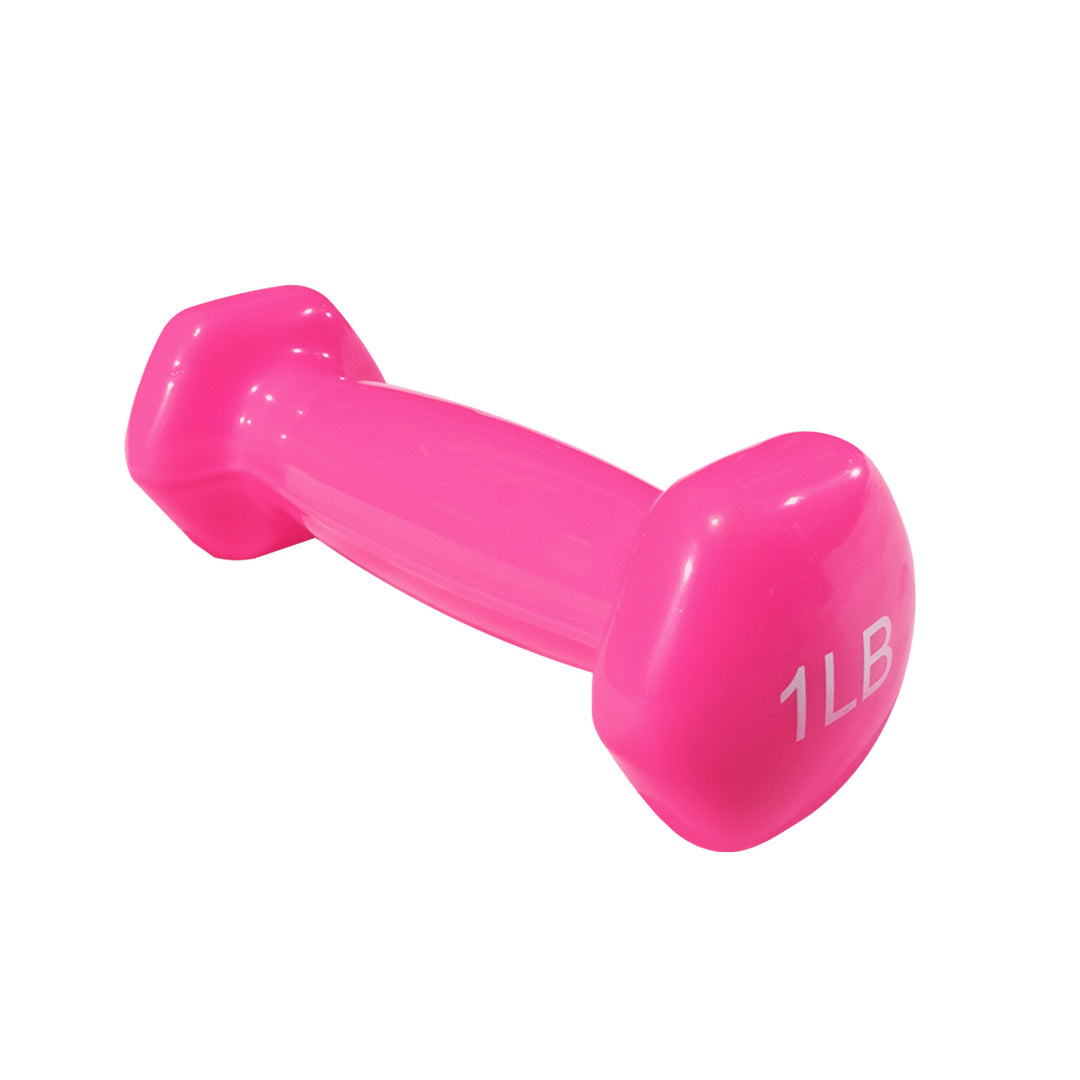 Mancuerna rosa de vinilo 1 libra para ejercicio y entrenamiento en casa