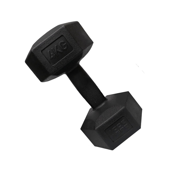Mancuerna hexagonal negra plastificada