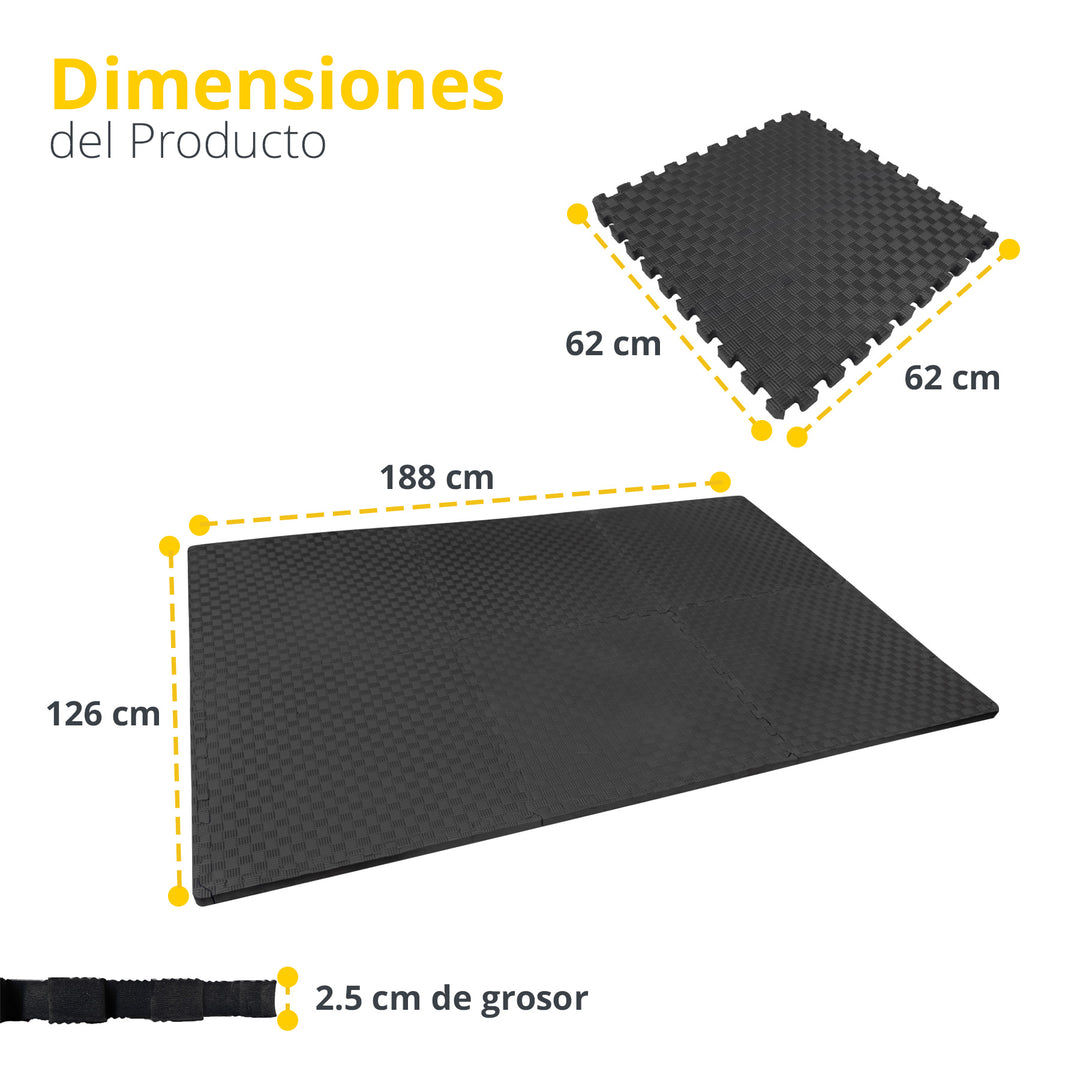 Set piso, 6 pzs,  60x60x2.4cm, 2.16 m2, tejido medio