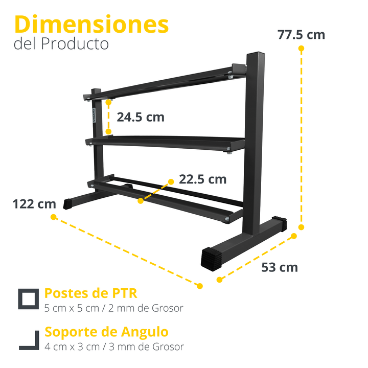 Rack para 10 pares de mancuernas Negro