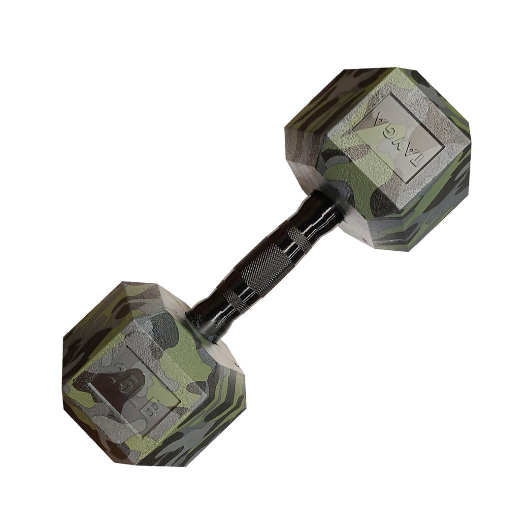 Mancuerna Hexagonal acero y PVC camuflaje