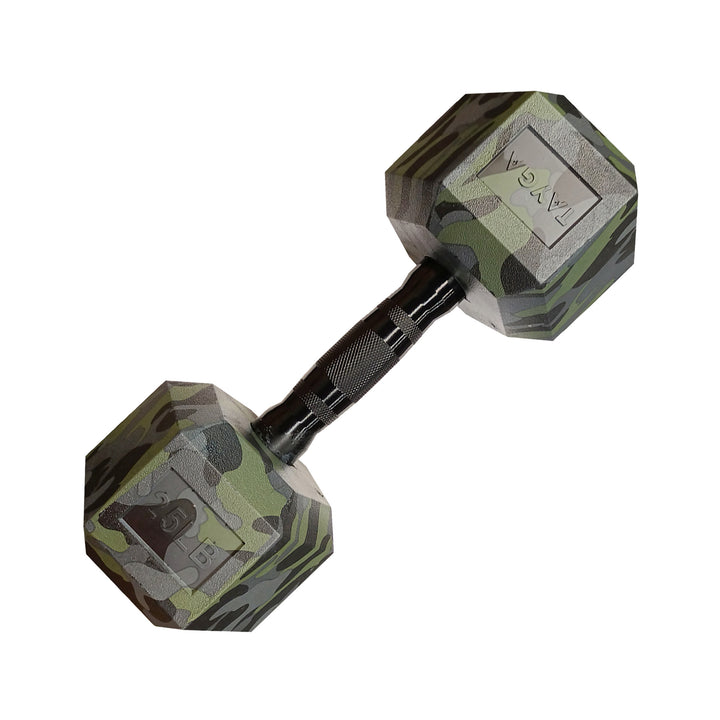 Mancuerna Hexagonal acero y PVC camuflaje
