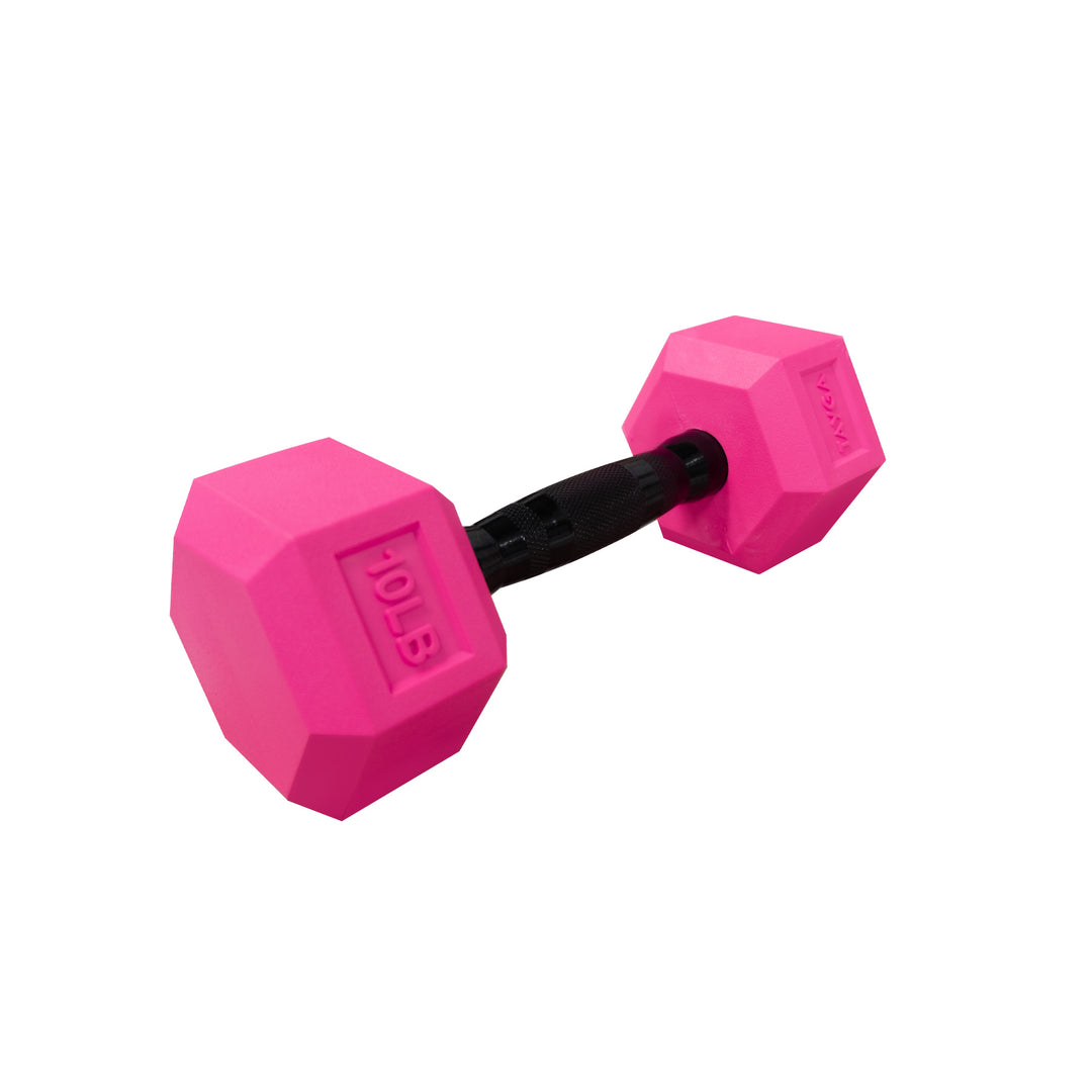 Mancuerna Hexagonal acero y PVC Rosa