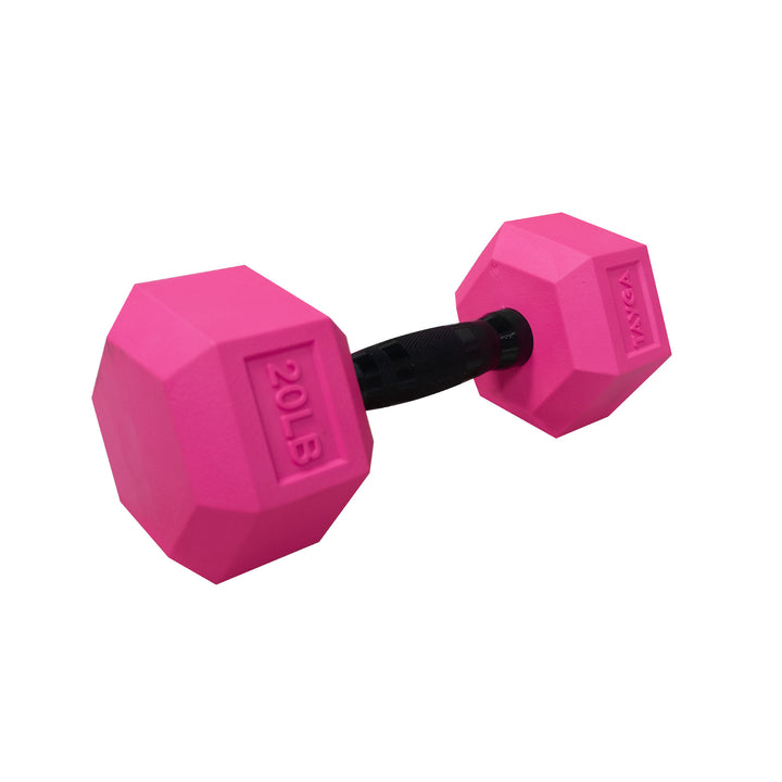 Mancuerna Hexagonal acero y PVC Rosa