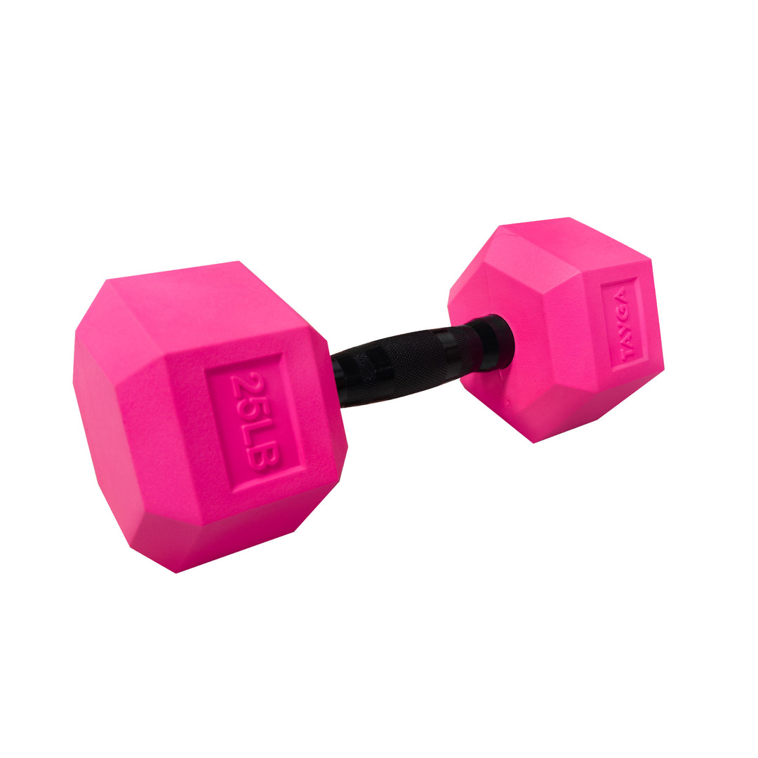 Mancuerna Hexagonal acero y PVC Rosa