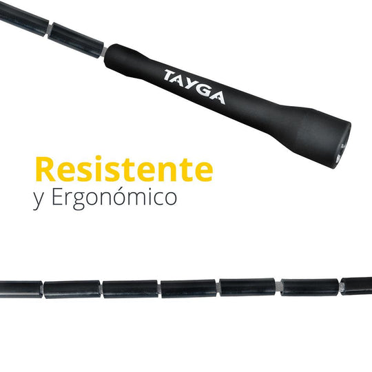 Cuerda para brincar negra con cuentas – Tayga