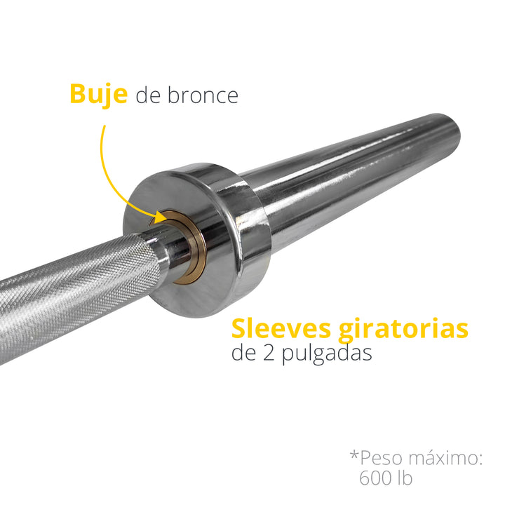 Barra Olímpica  2.20 mts. cromada carga 600 lb