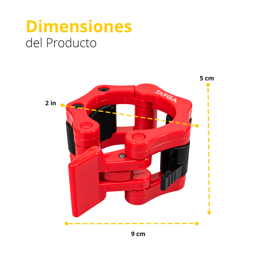 TAYGA Seguros collar color rojo de alta resistencia 1 Par