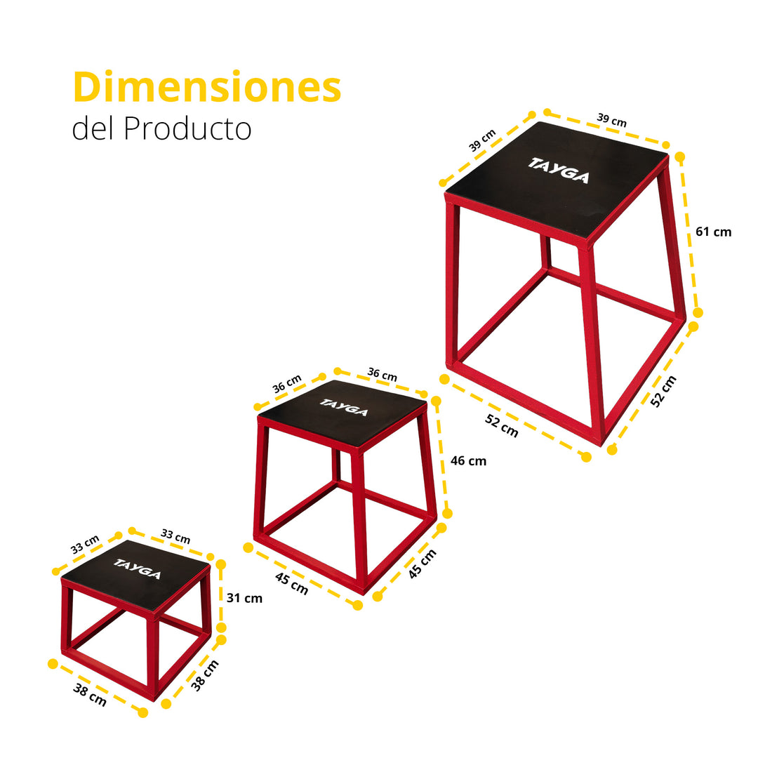 Set Bancos Pliométricos (Alturas 31/46/61 cm)