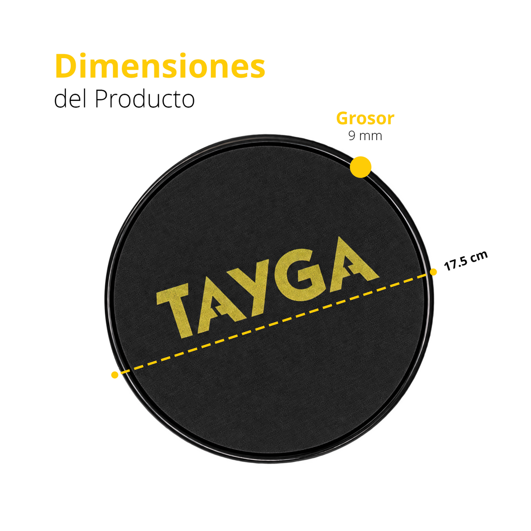 TAYGA Discos deslizadores color negro 1 Par
