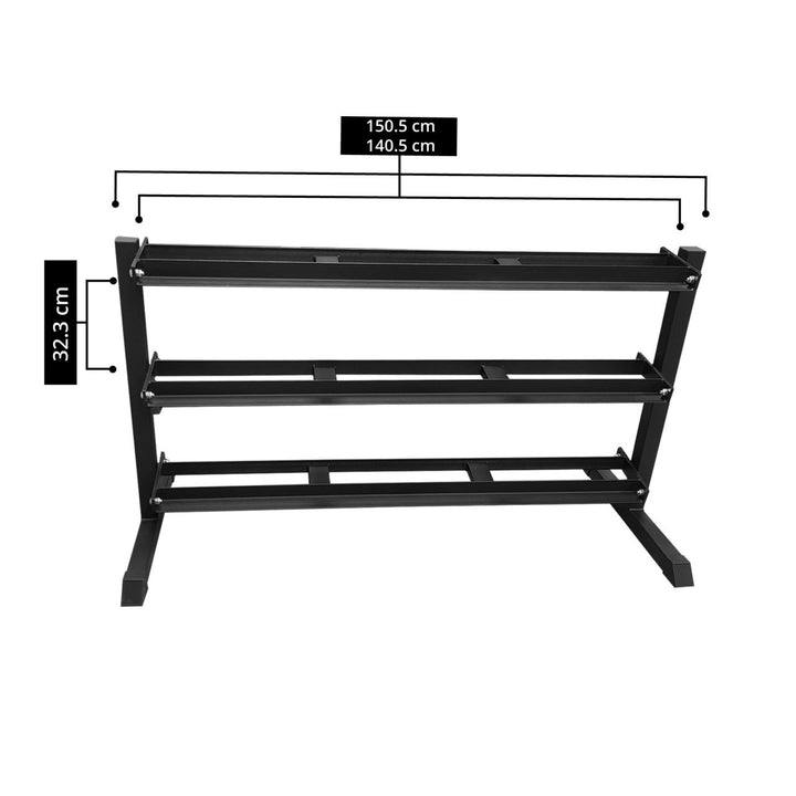Rack para 15 pares de mancuernas negro
