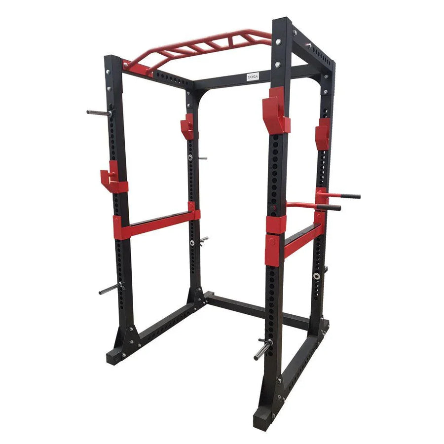 Power Rack Profesional para Peso Libre y Dominadas - Rojo/Negro – Tayga