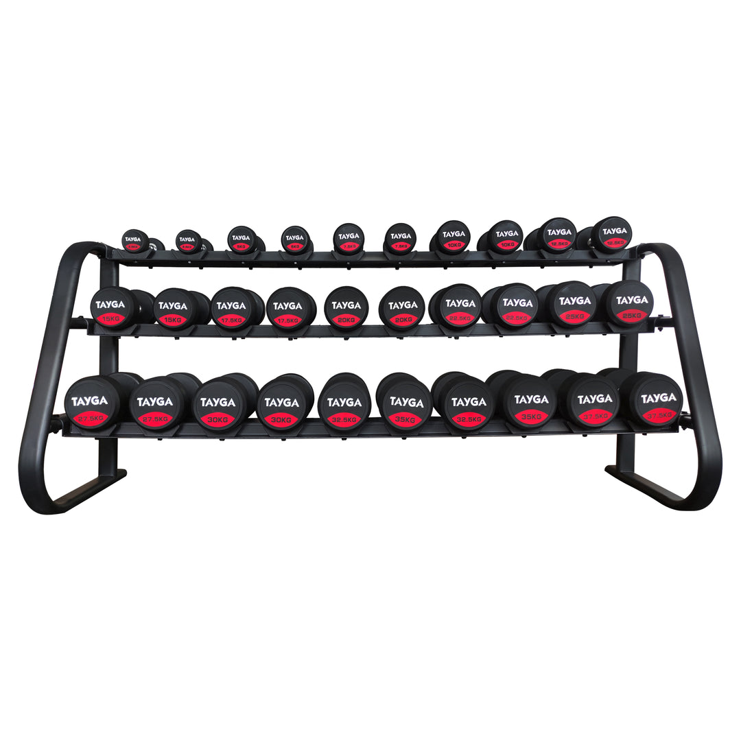 Rack para 15 pares de mancuernas premium negro