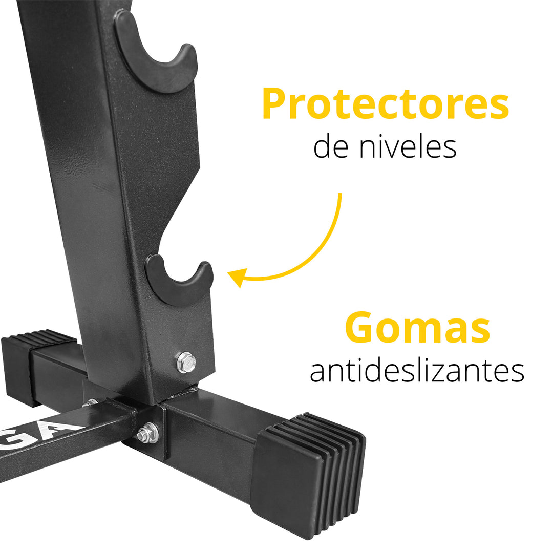 Rack para 5 pares de mancuernas negro
